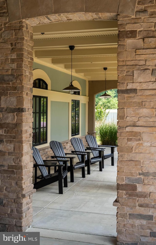 view of patio with covered porch