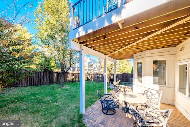 view of patio with a fenced backyard