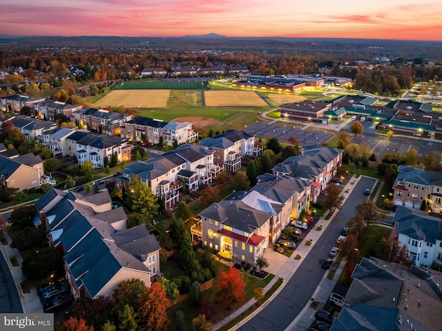 drone / aerial view featuring a residential view