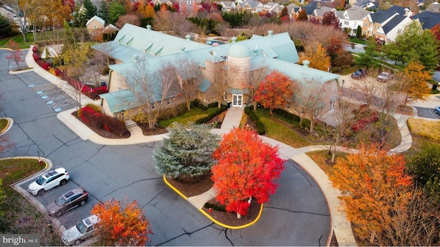 bird's eye view with a residential view