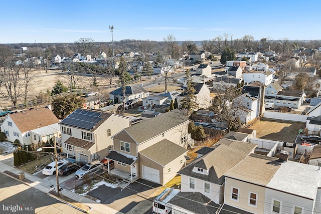 bird's eye view with a residential view