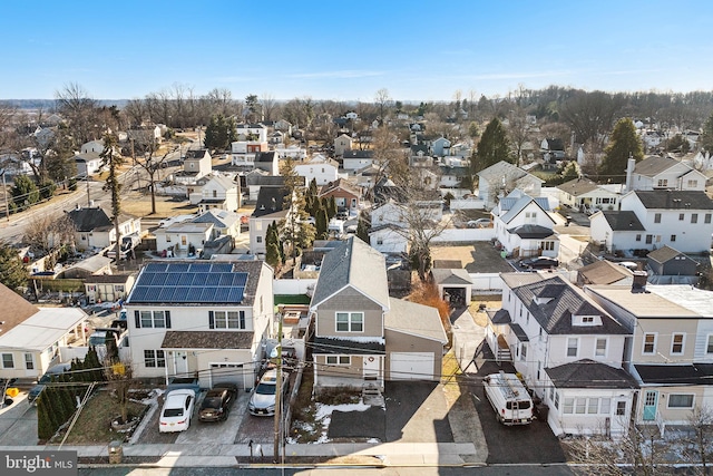 bird's eye view featuring a residential view