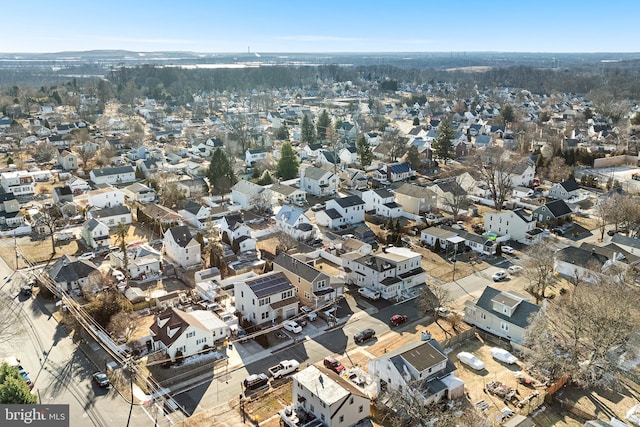 aerial view featuring a residential view