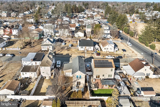 bird's eye view with a residential view