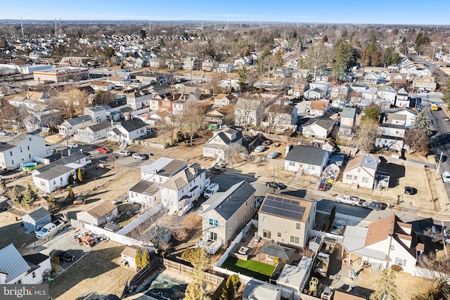 aerial view featuring a residential view