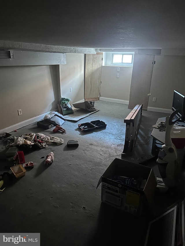 interior space with baseboards