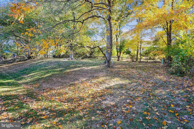 view of yard with fence