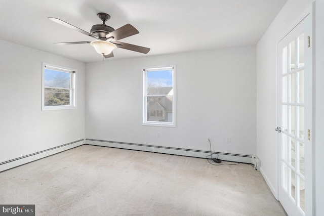 spare room with ceiling fan