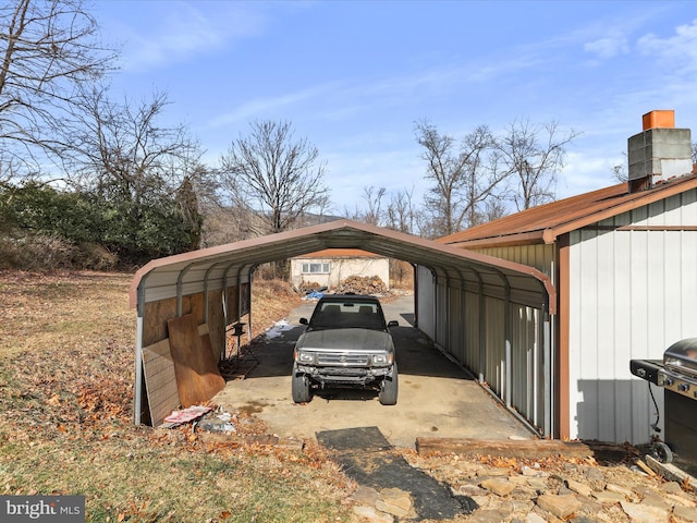 view of car parking featuring a carport