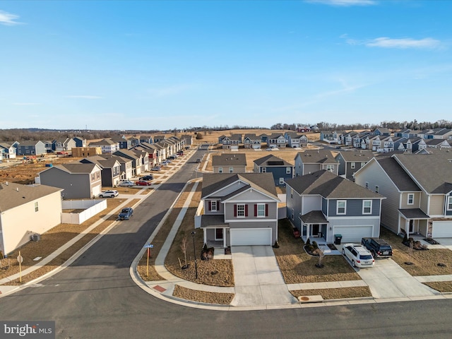 bird's eye view featuring a residential view