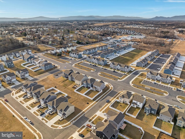 aerial view with a residential view and a mountain view