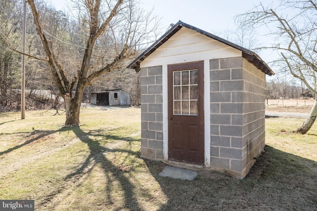 view of shed