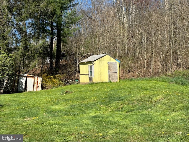 view of shed