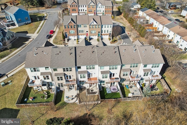 aerial view featuring a residential view