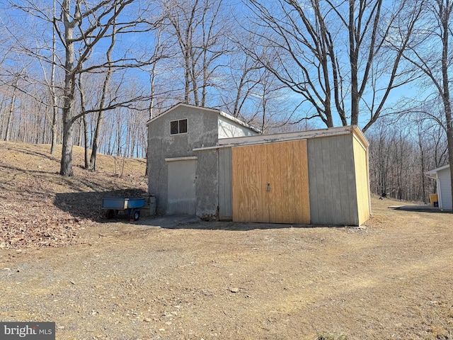 view of shed