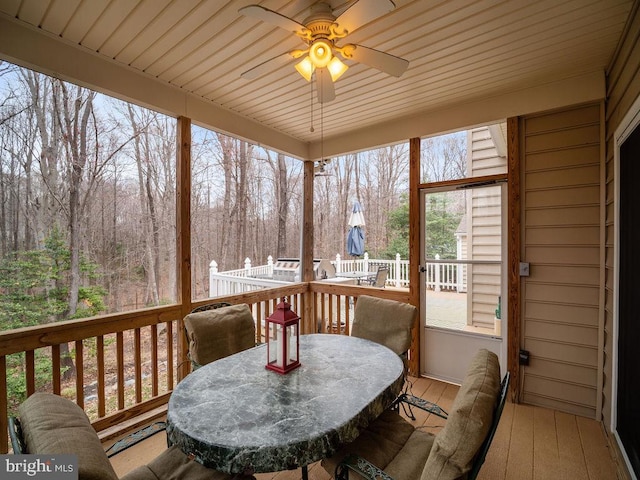 3110 Blackberry Ln, Prince Frederick, MD 20678 - sunroom / solarium with outdoor dining area and ceiling fan