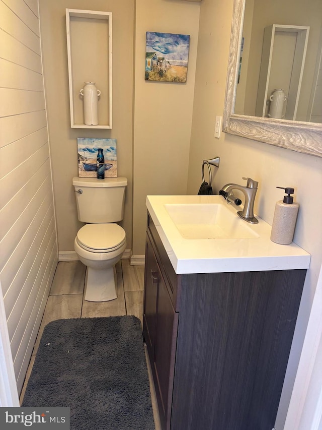 bathroom with toilet and vanity