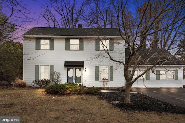 colonial house with a chimney