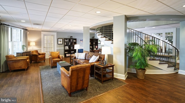 building lobby featuring visible vents and stairway