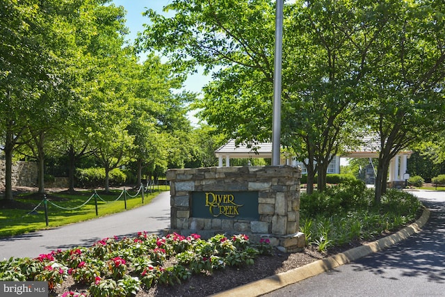view of community sign