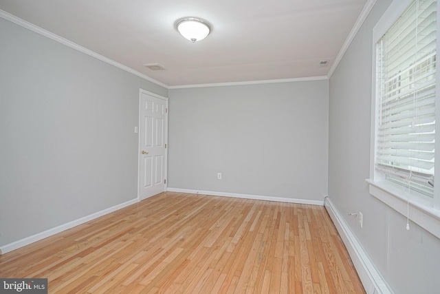 508 Garden Way, Mount Laurel, NJ 08054 - spare room with light wood-style floors, visible vents, crown molding, and baseboards