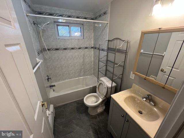 508 Garden Way, Mount Laurel, NJ 08054 - bathroom with bathtub / shower combination, tile patterned floors, vanity, and toilet