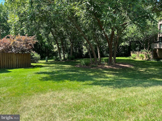 view of yard featuring fence