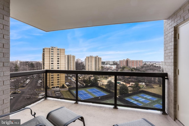 balcony with a view of city