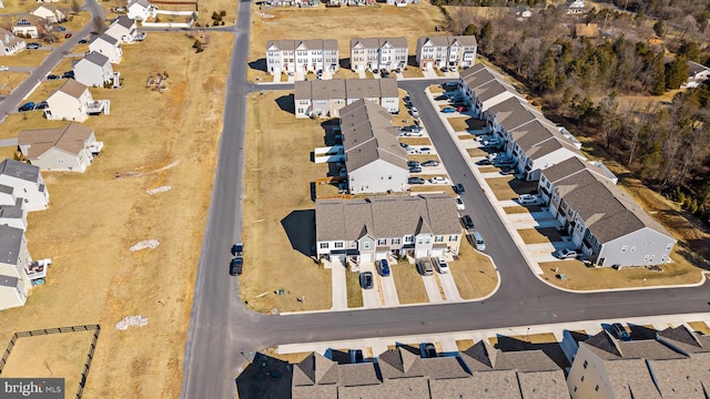 drone / aerial view with a residential view