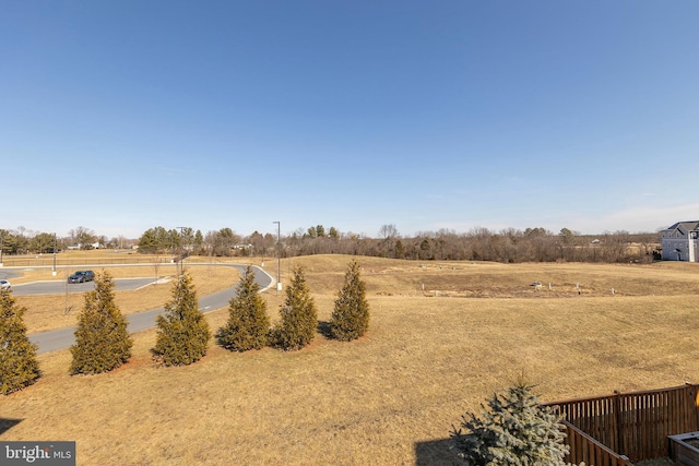 view of yard featuring a rural view