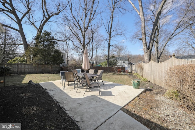 view of patio / terrace featuring a fenced backyard