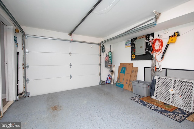 garage featuring electric panel