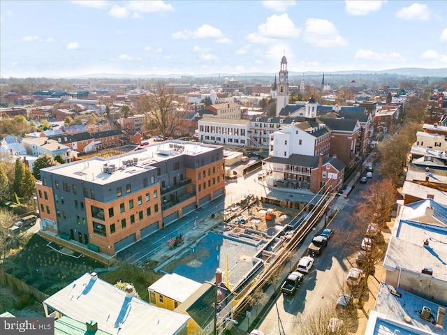 aerial view featuring a city view