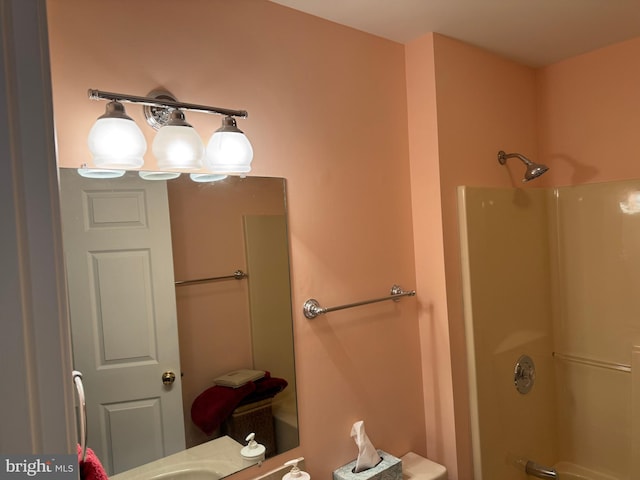 bathroom featuring walk in shower