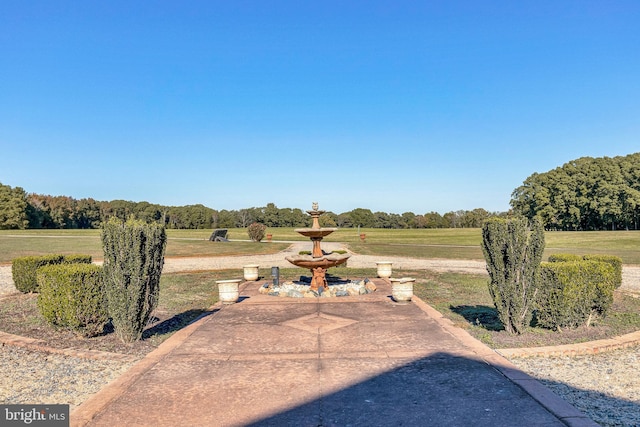 view of yard with a rural view