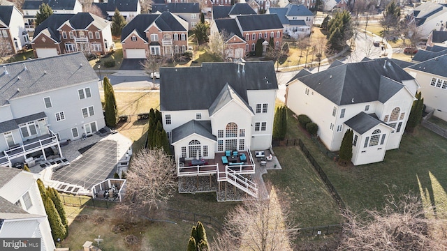 aerial view featuring a residential view