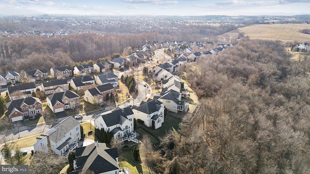 aerial view featuring a residential view