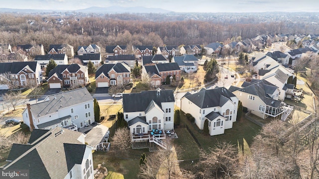 drone / aerial view with a residential view