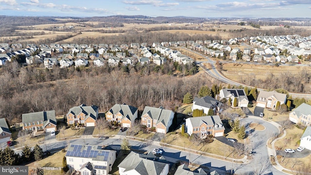 bird's eye view featuring a residential view