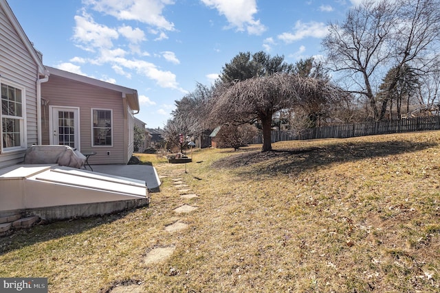 view of yard with fence