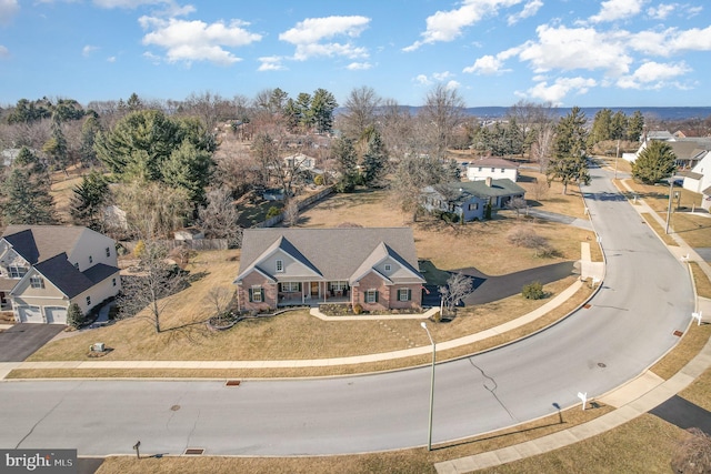 bird's eye view with a residential view