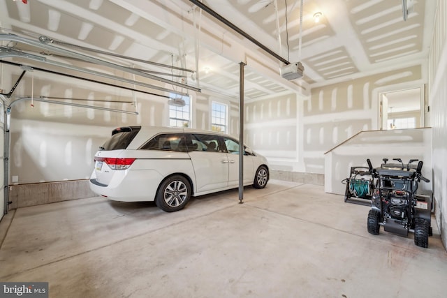 parking garage with a garage door opener