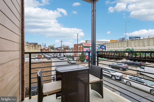 balcony with a city view