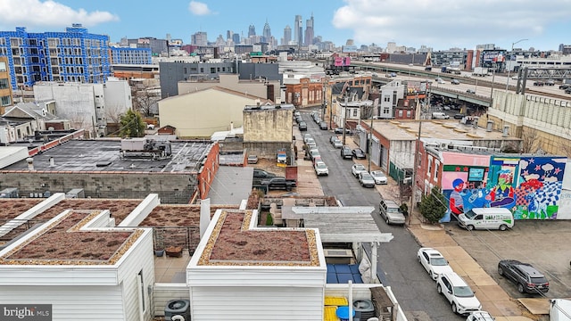 aerial view featuring a city view