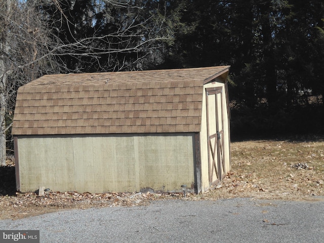 view of shed