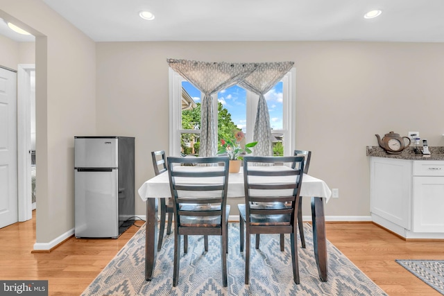 603 N York Rd, Sterling, VA 20164 - dining space featuring light wood-type flooring, recessed lighting, and baseboards