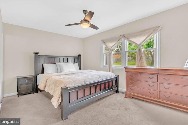 603 N York Rd, Sterling, VA 20164 - bedroom with light colored carpet, baseboards, and a ceiling fan