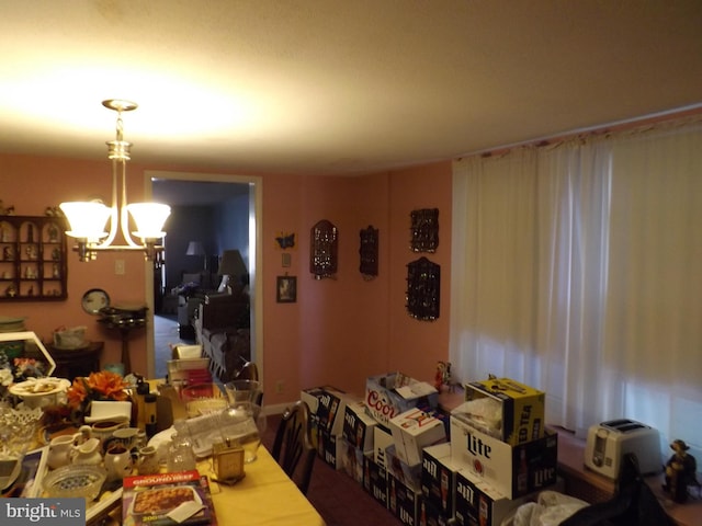 dining room with an inviting chandelier