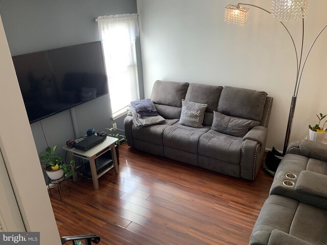 living room with wood finished floors and a wealth of natural light