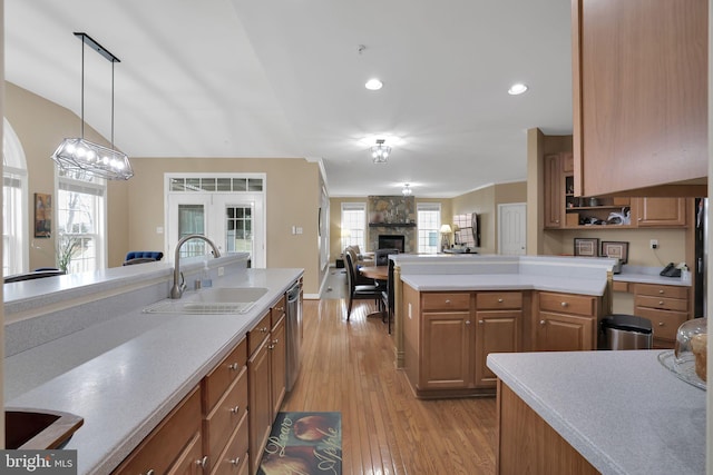 13110 Ogles Hope Dr, Bowie, MD 20720 - kitchen featuring a sink, light countertops, and stainless steel dishwasher